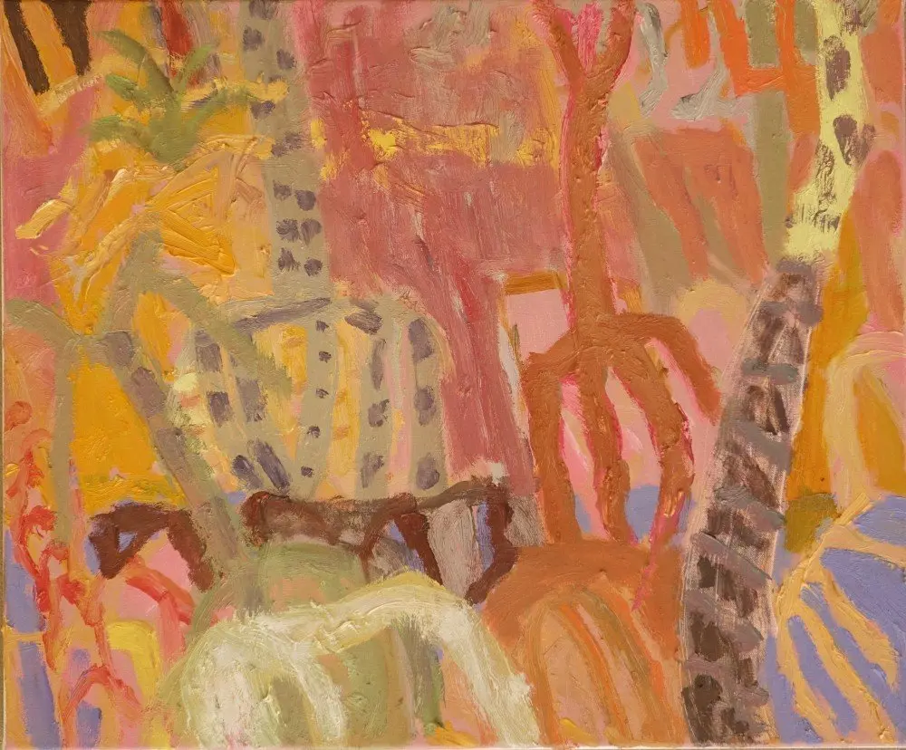 Pandanus 2  oil on canvas by artist Sally Stokes