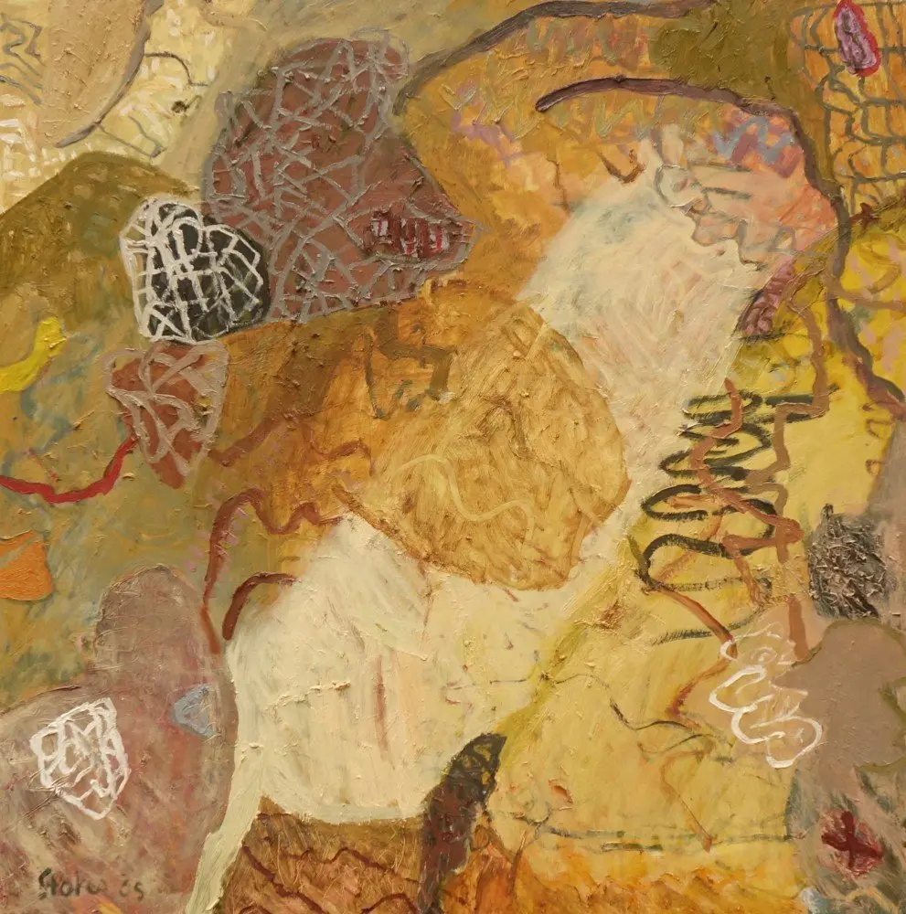 Rockpool shimmer oil on canvas by artist Sally Stokes