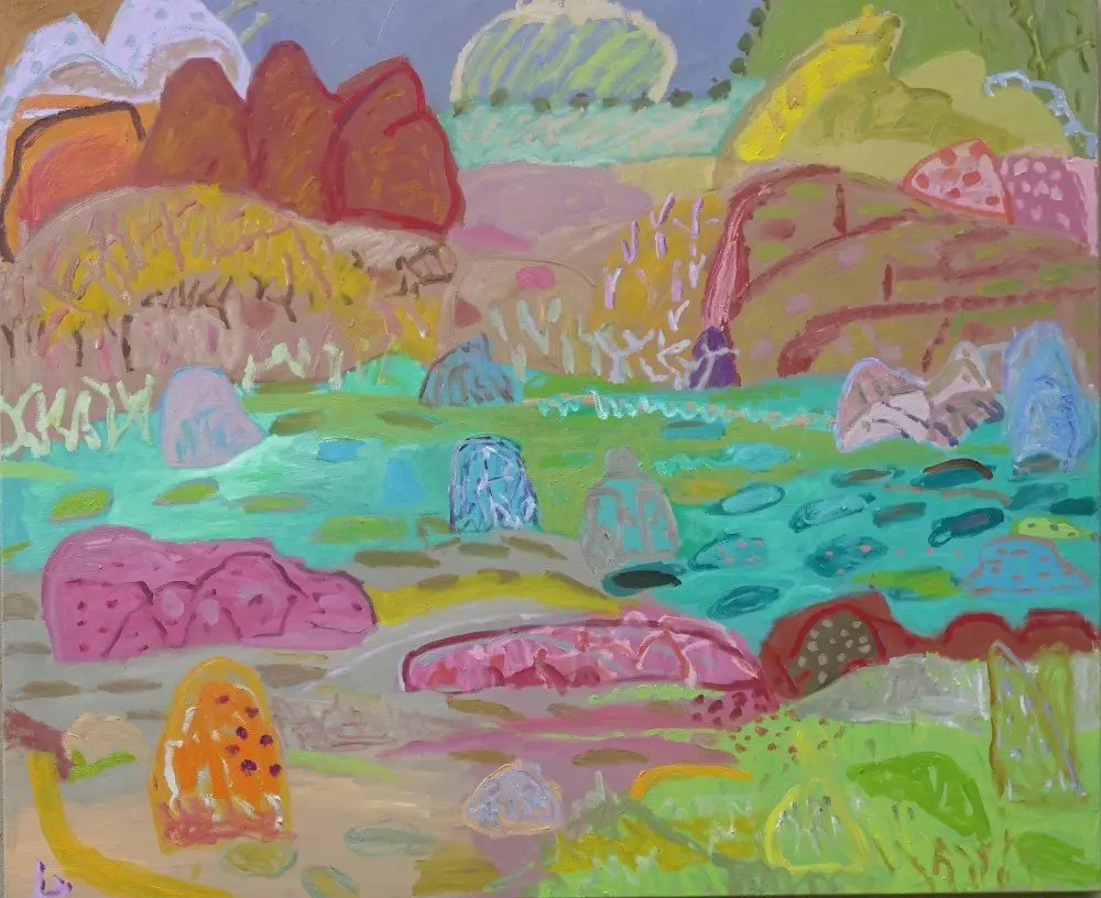Everything  oil on linen by artist Sally Stokes