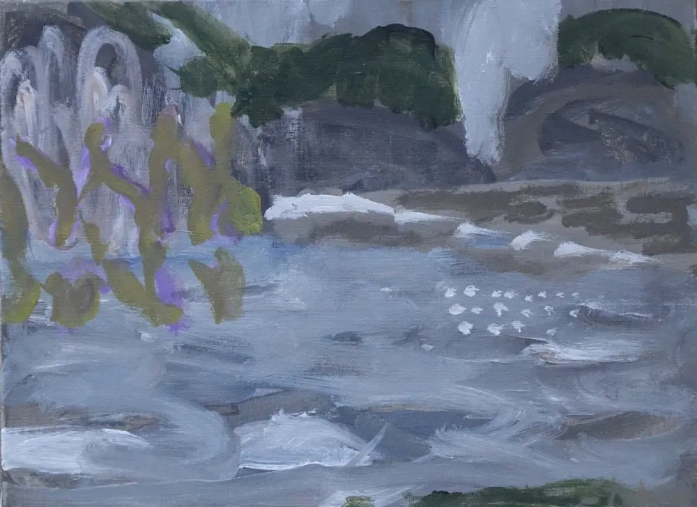 Homecoming acrylic on canvas by artist Sally Stokes