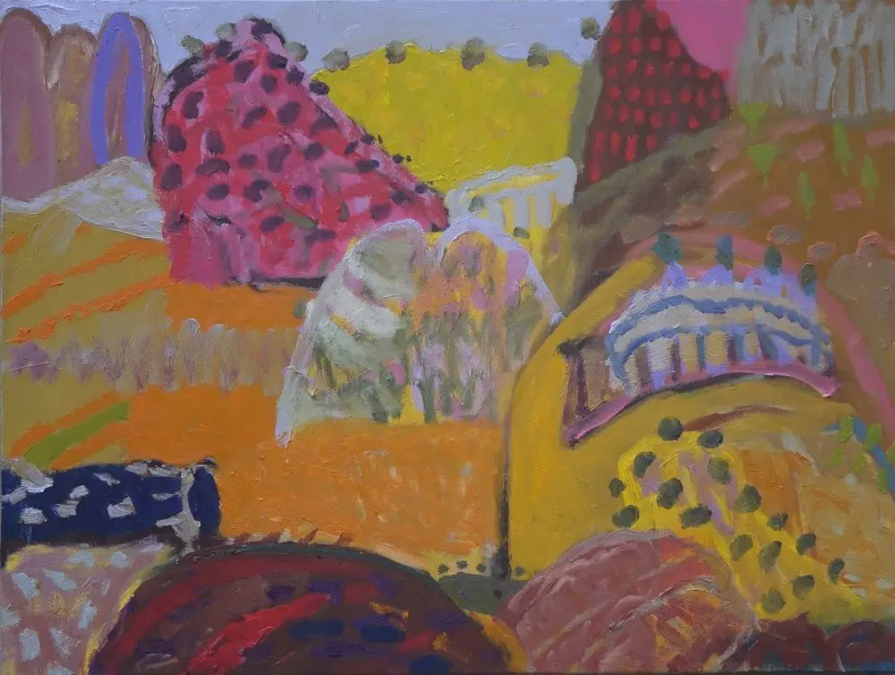 Alive again in another oil on linen by artist Sally Stokes