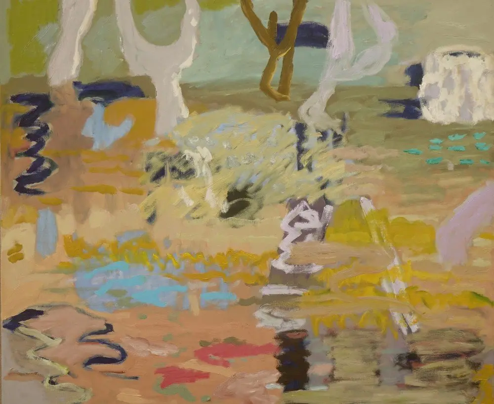 The dance of tide oil on linen by artist Sally Stokes