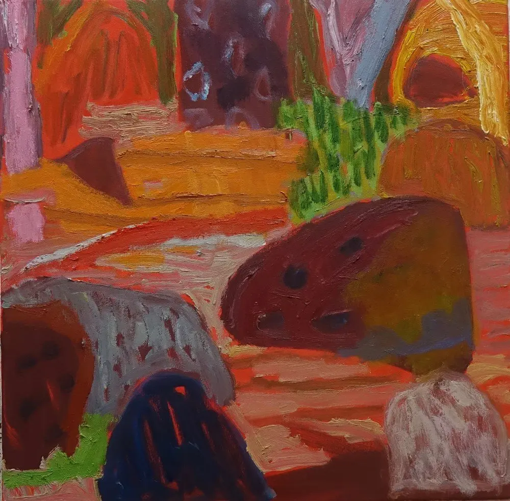 See oil on canvas by artist Sally Stokes