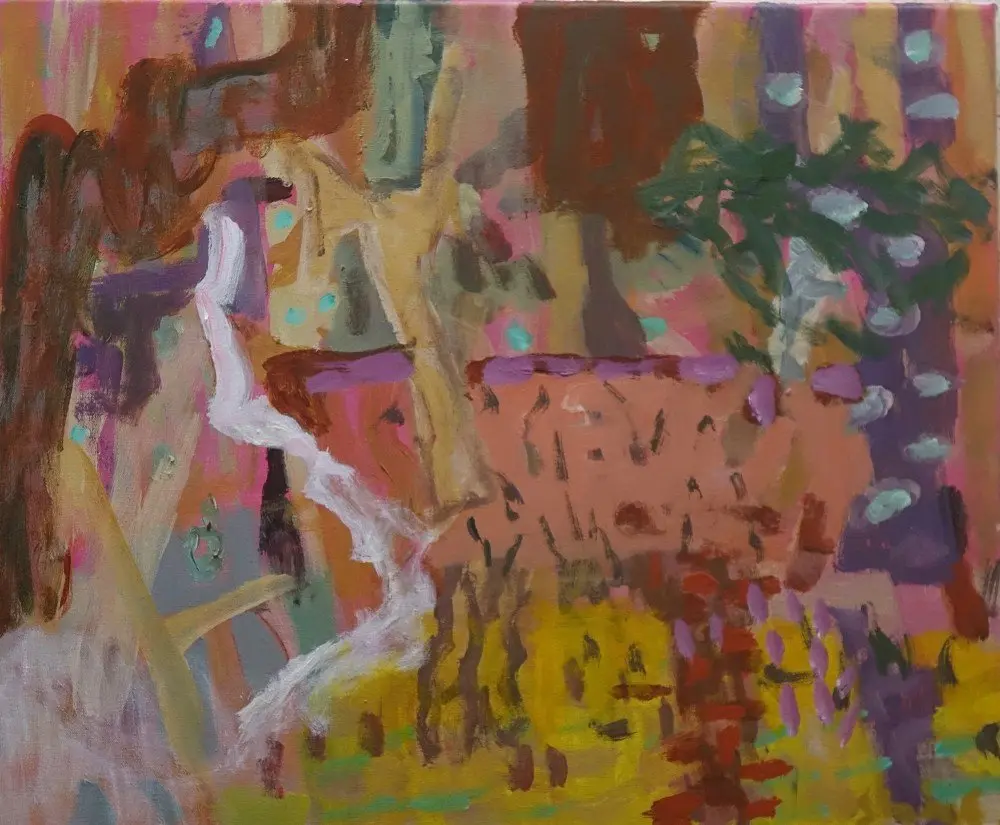 Pneumatophores acrylic on canvas by artist Sally Stokes