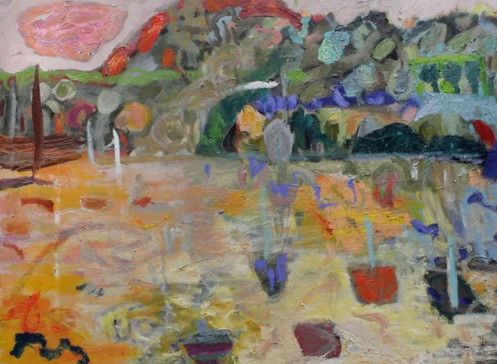 Pink Cloud SOLD oil on canvas by artist Sally Stokes