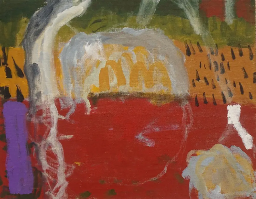 Moment acrylic on linen by artist Sally Stokes