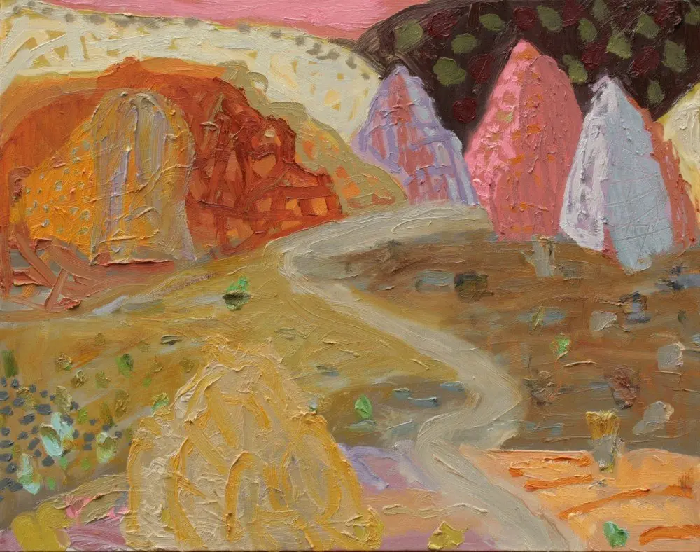 Desert Road Oil on canvas by artist Sally Stokes