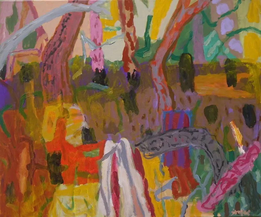 I remember love  acrylic on canvas by artist Sally Stokes