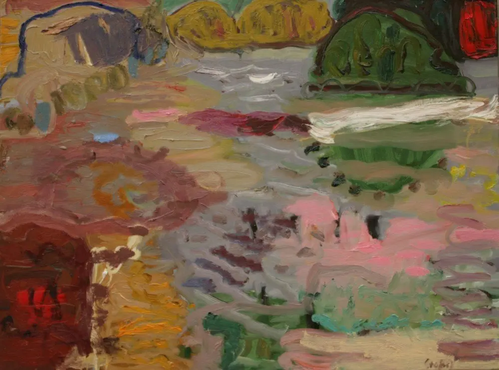 Ebb and Flow oil on linen by artist Sally Stokes