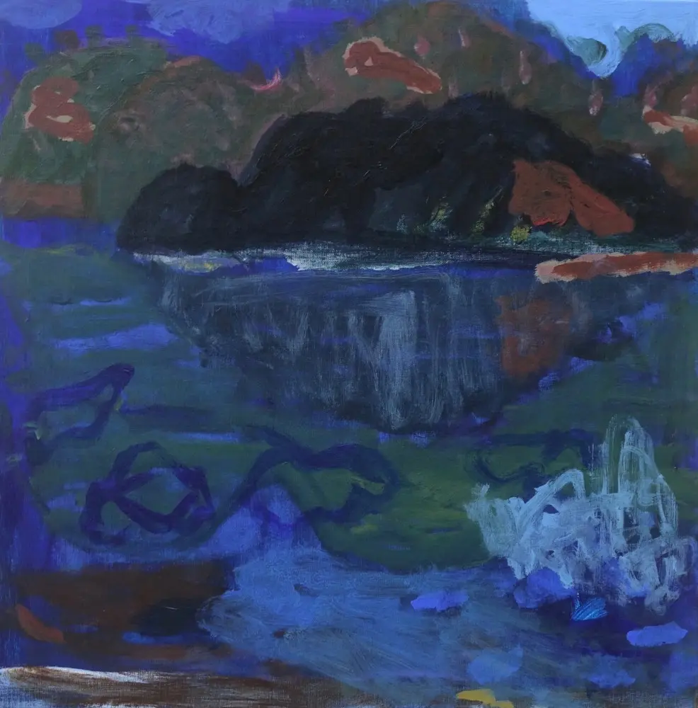 Secret river 2 (SOLD) acrylic on linen by artist Sally Stokes