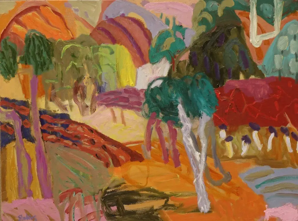 In matters of love oil on linen by artist Sally Stokes
