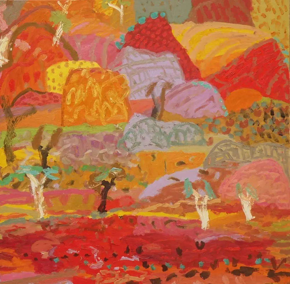 After looking (SOLD) oil on canvas by artist Sally Stokes
