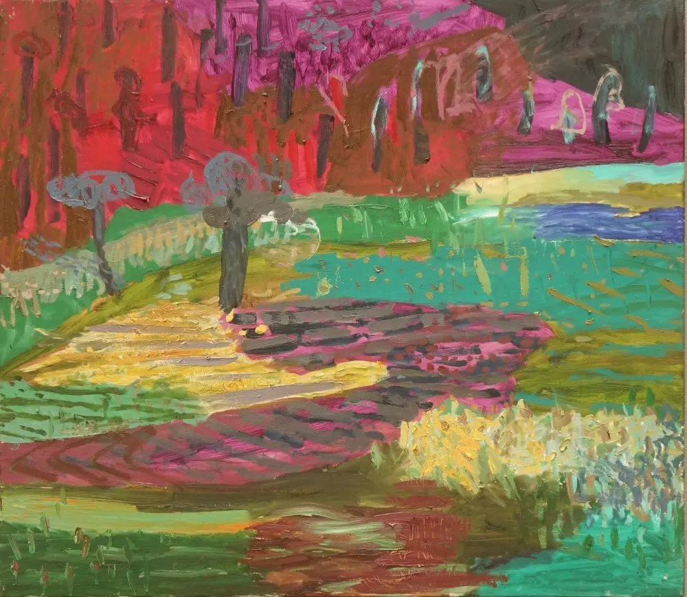 Billabong oil on canvas by artist Sally Stokes