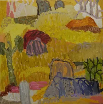 Sitting oil on canvas by artist Sally Stokes