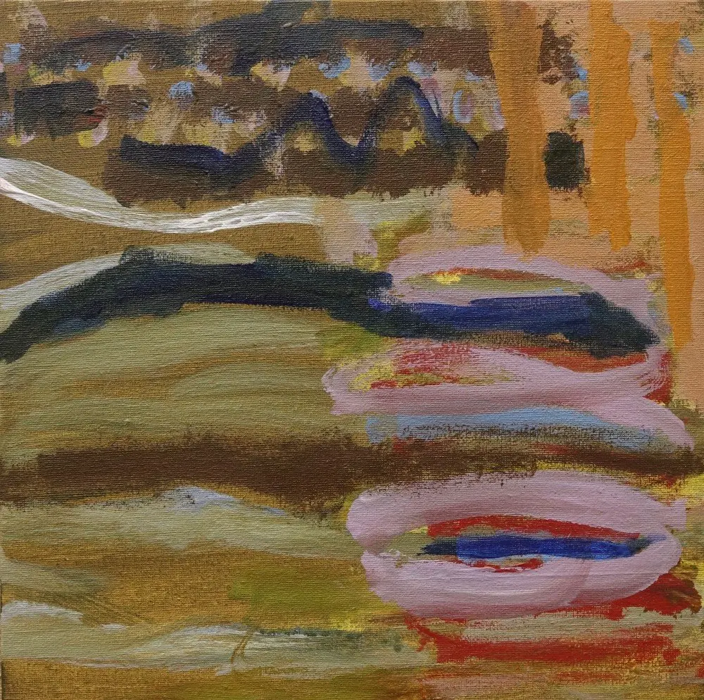 Striations acrylic on canvas by artist Sally Stokes
