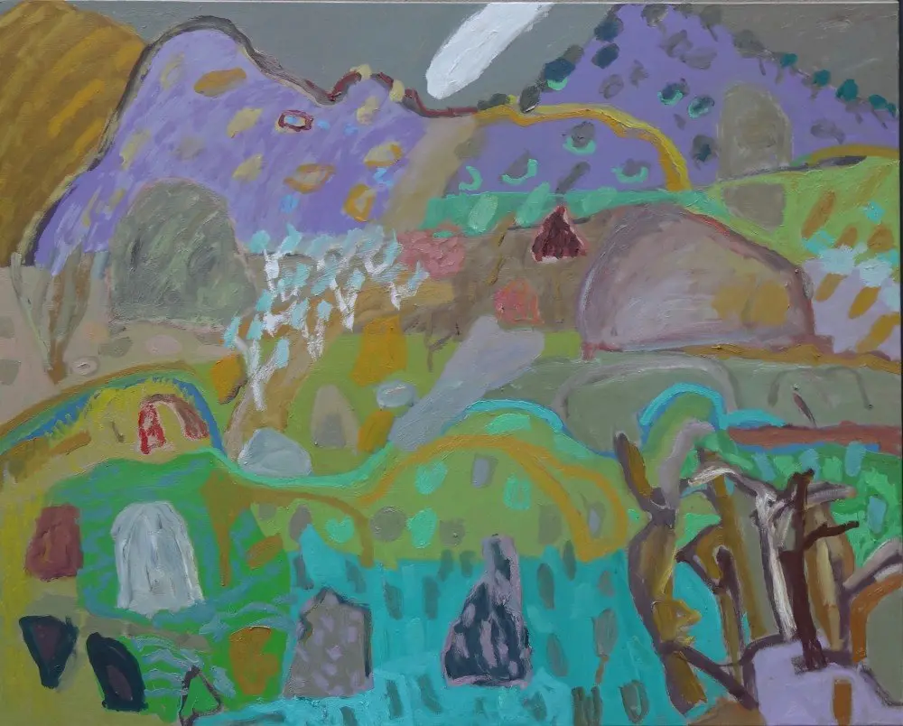 A few songs (Allocated A) oil on linen by artist Sally Stokes