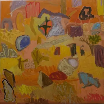 Play  oil on canvas by artist Sally Stokes