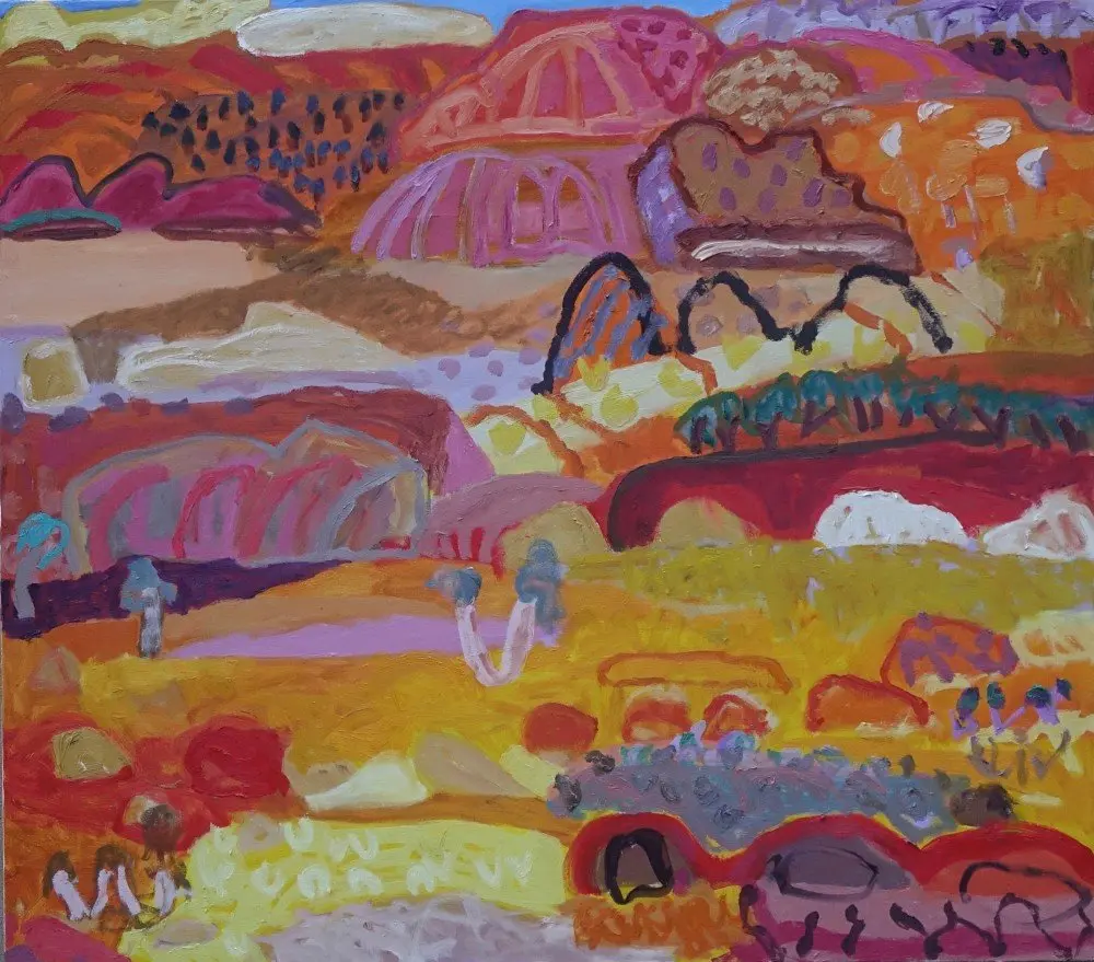 Looking beyond oil on canvas by artist Sally Stokes
