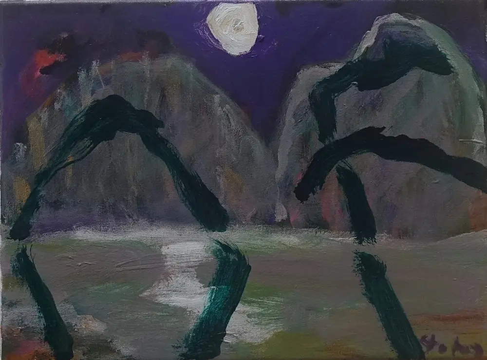 Between acrylic on canvas by artist Sally Stokes