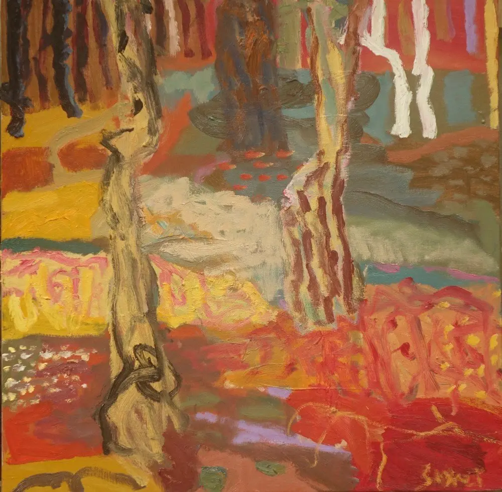 From my heart oil on linen by artist Sally Stokes