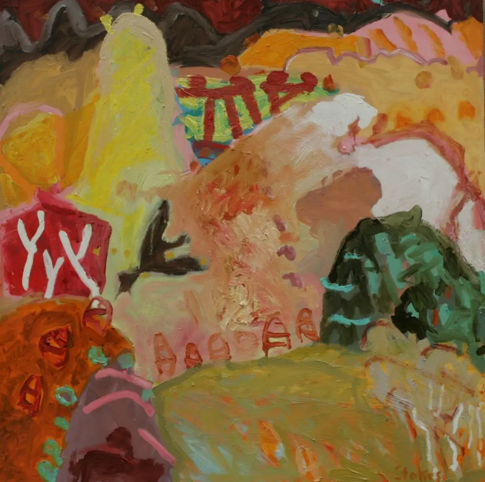 Barkly Hwy 6  Oil on canvas by artist Sally Stokes