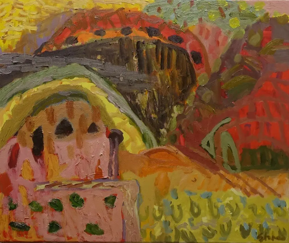 Speak softly  oil on canvas by artist Sally Stokes