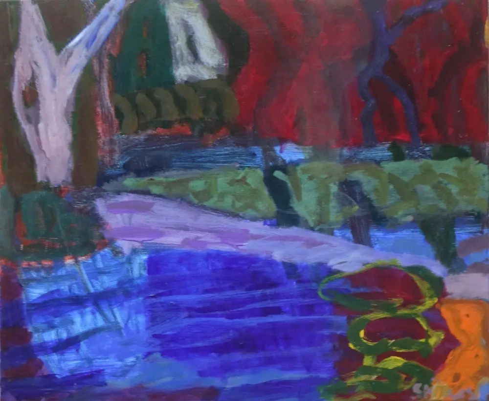 I keep looking Acrylic on canvas by artist Sally Stokes