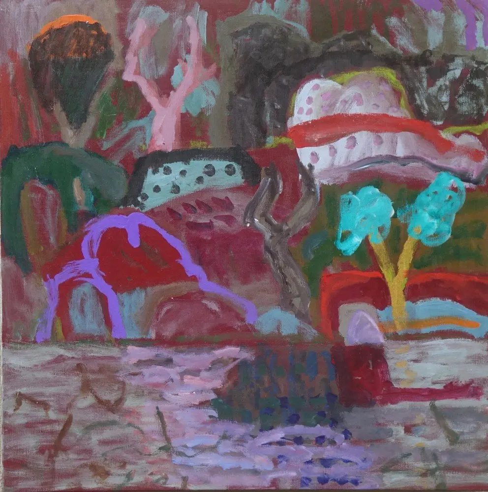 Glowing acrylic on linen by artist Sally Stokes