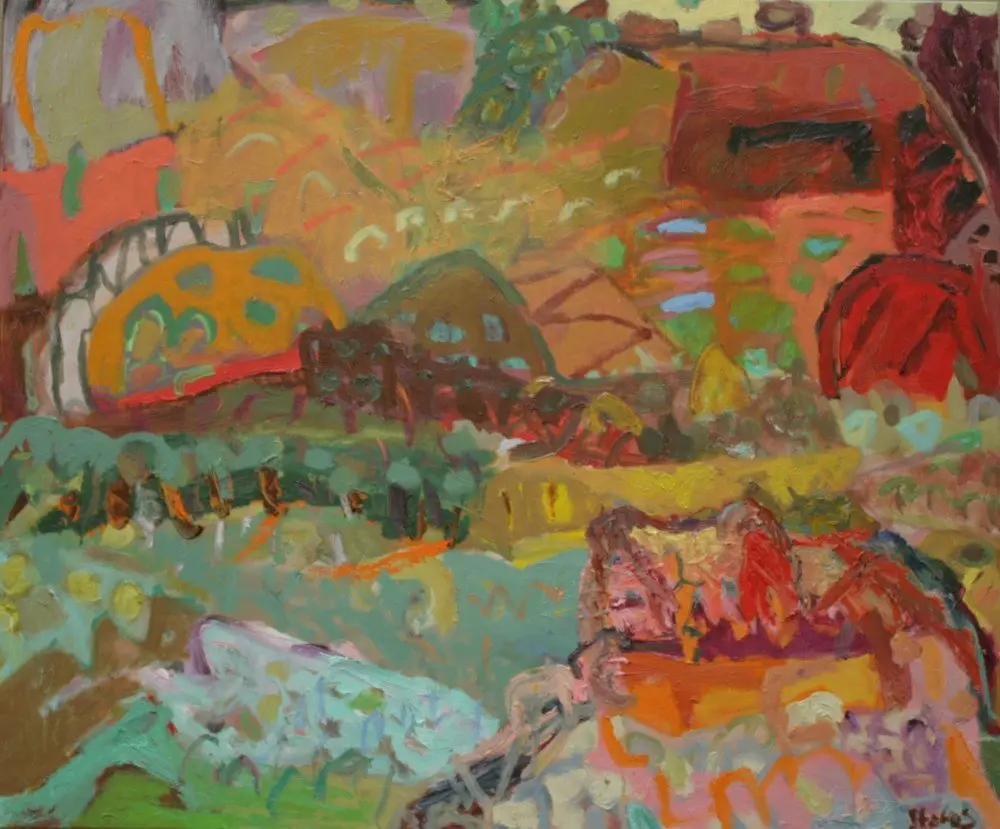 Finke River Walk oil on linen by artist Sally Stokes