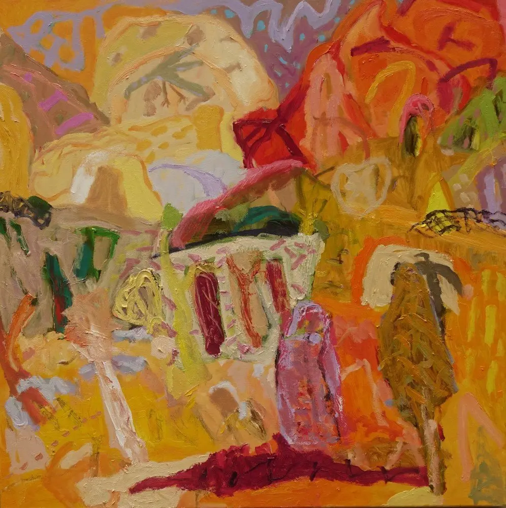 There are things we long to do (SOLD) oil on linen by artist Sally Stokes