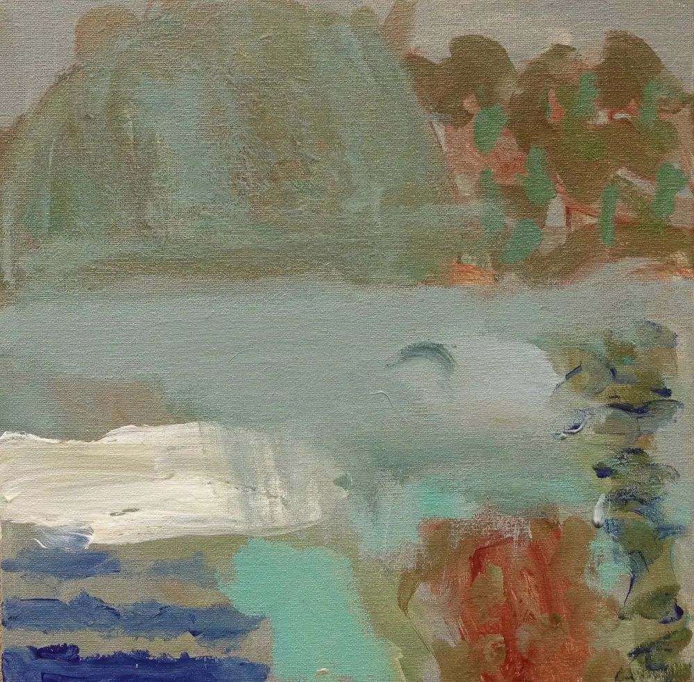 Lifting mist (SOLD) acrylic on canvas by artist Sally Stokes
