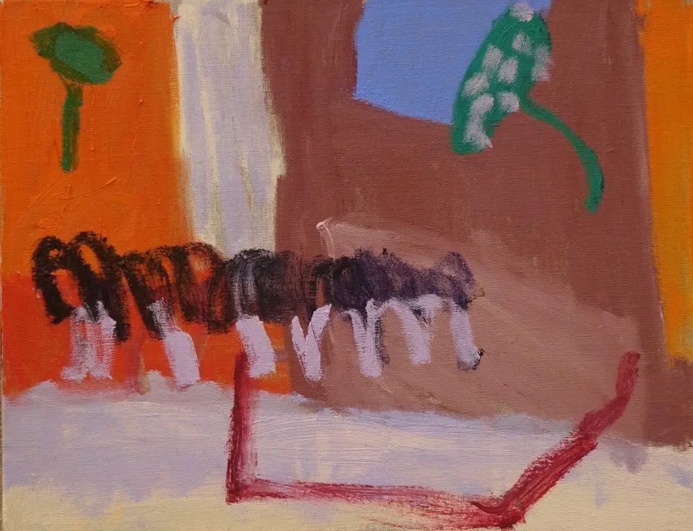 Ferocity of that love (SOLD) oil on linen by artist Sally Stokes