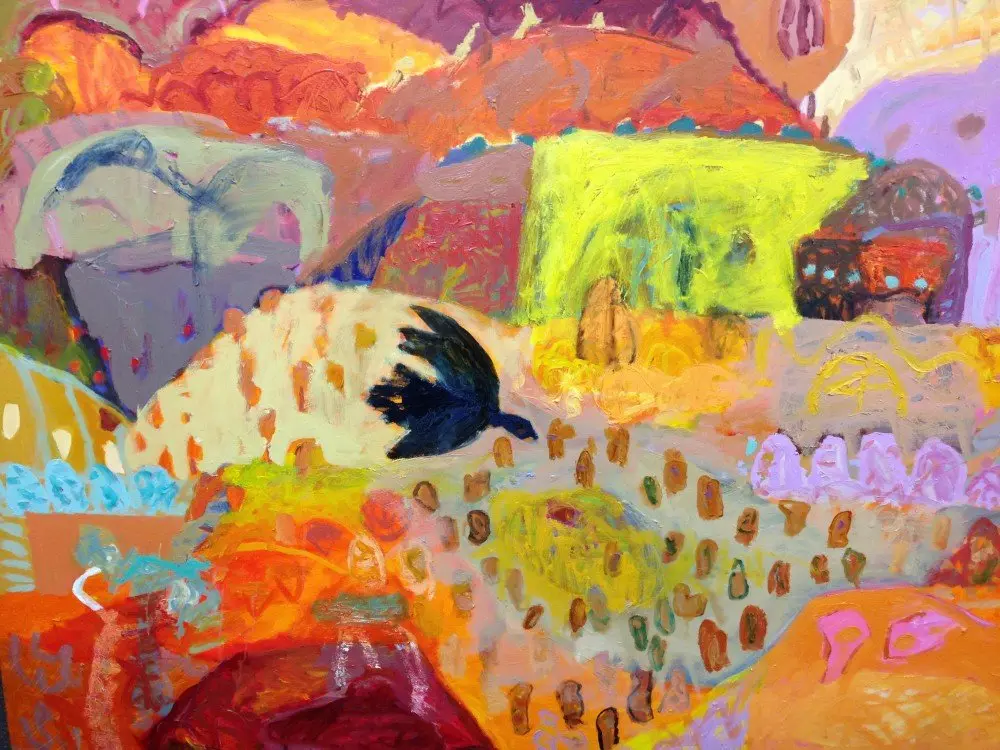 Barkly Hwy 2 oil on linen by artist Sally Stokes
