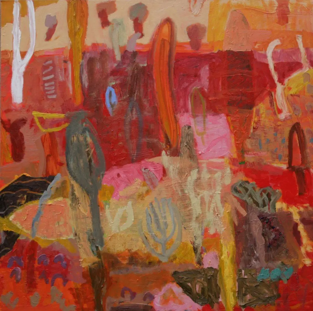 Desert Sheoaks (SOLD) Oil on canvas by artist Sally Stokes