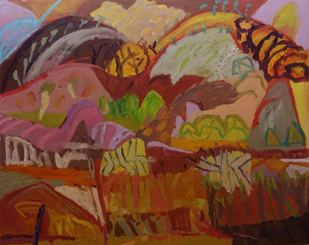 Endless looking  oil on linen by artist Sally Stokes
