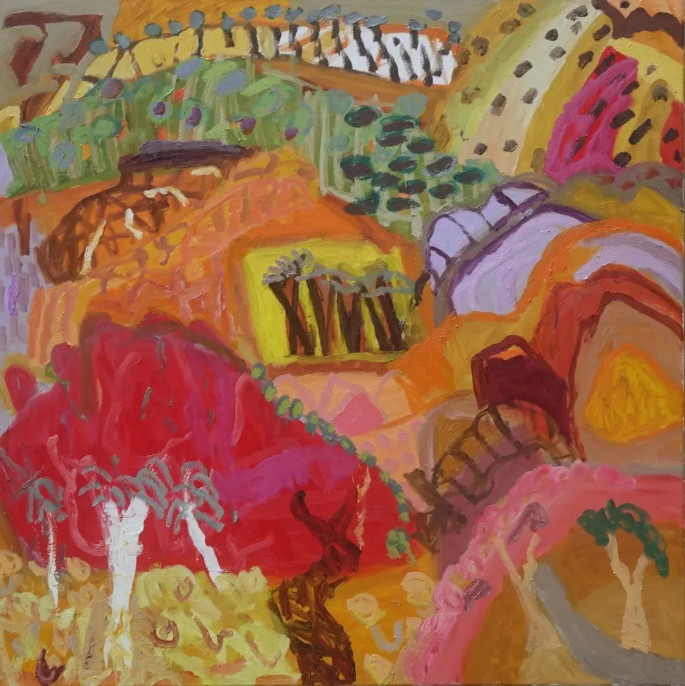 Earth is the mind  oil on canvas by artist Sally Stokes