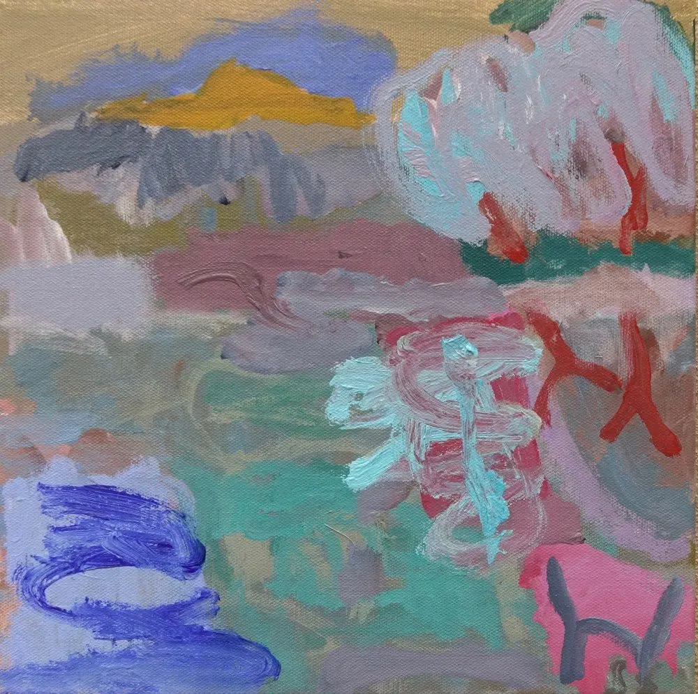 Halcyon days acrylic on canvas by artist Sally Stokes
