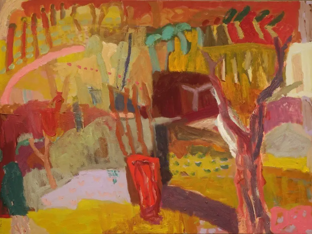 Between shadows oil on linen by artist Sally Stokes
