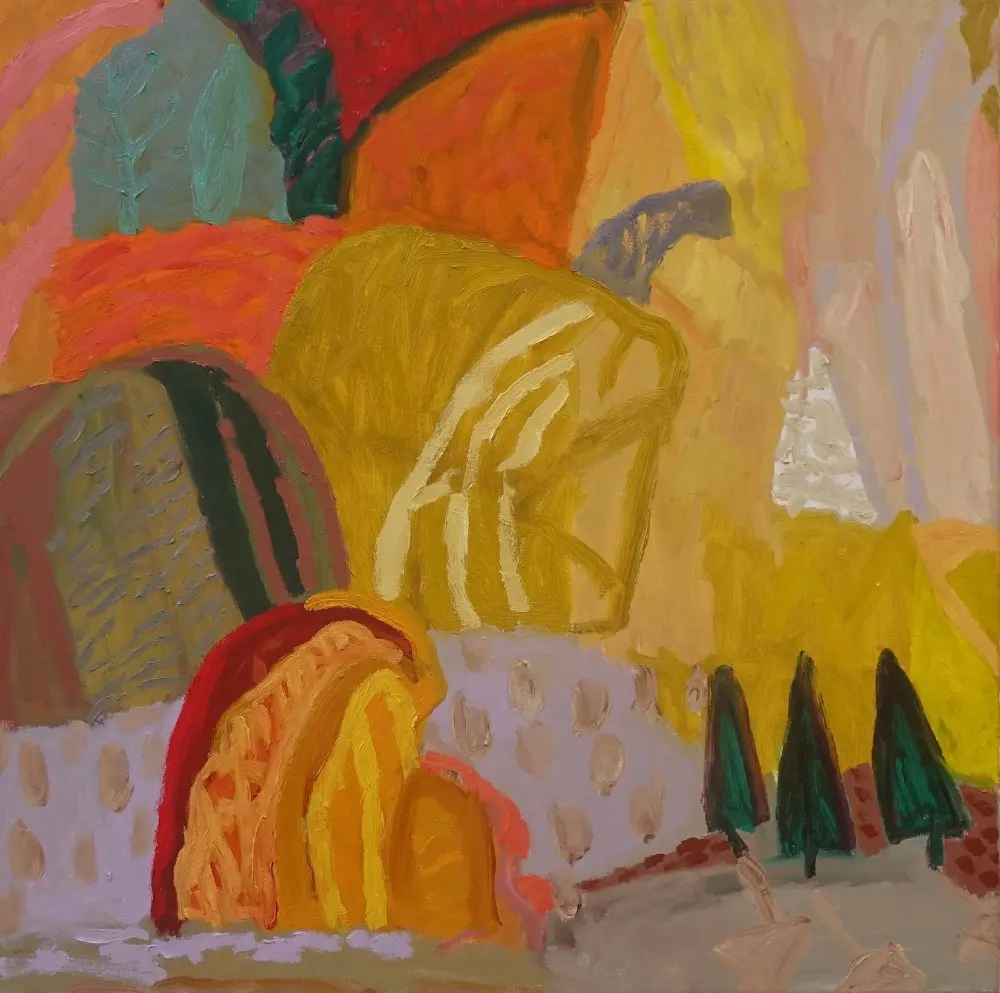 Two notes remain  oil on canvas by artist Sally Stokes