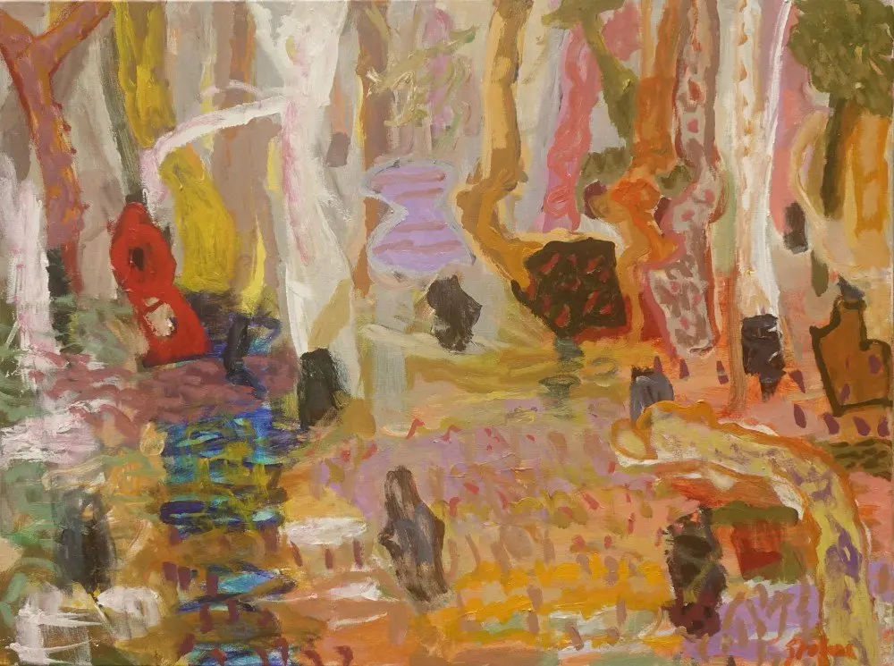 Homage  acrylic on canvas by artist Sally Stokes