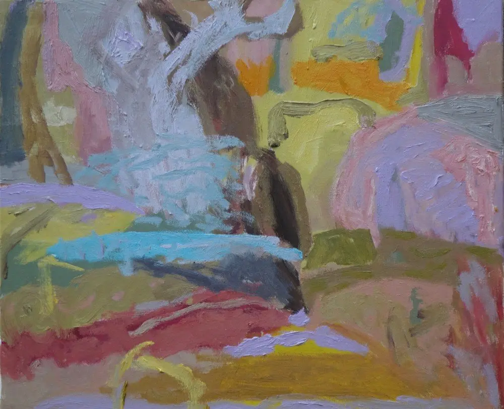 Mostly rejoicing oil on canvas by artist Sally Stokes