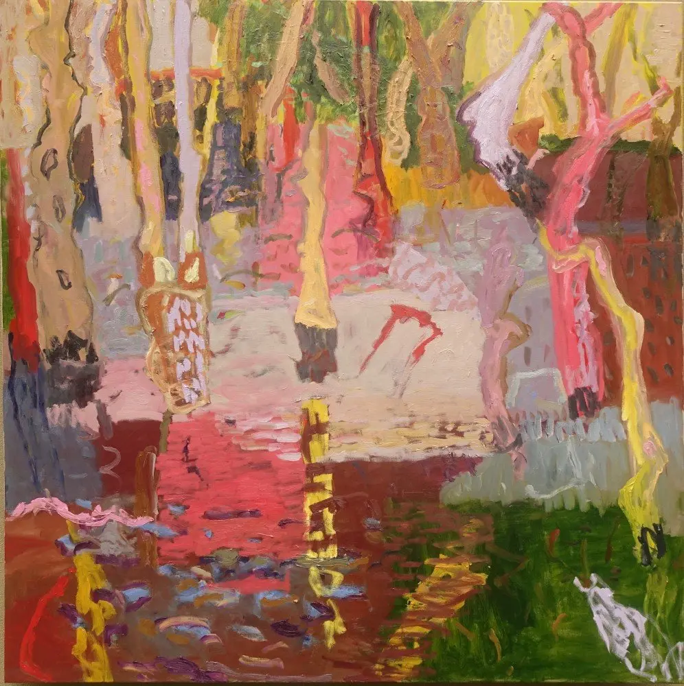 The universe is a sound  oil on linen by artist Sally Stokes