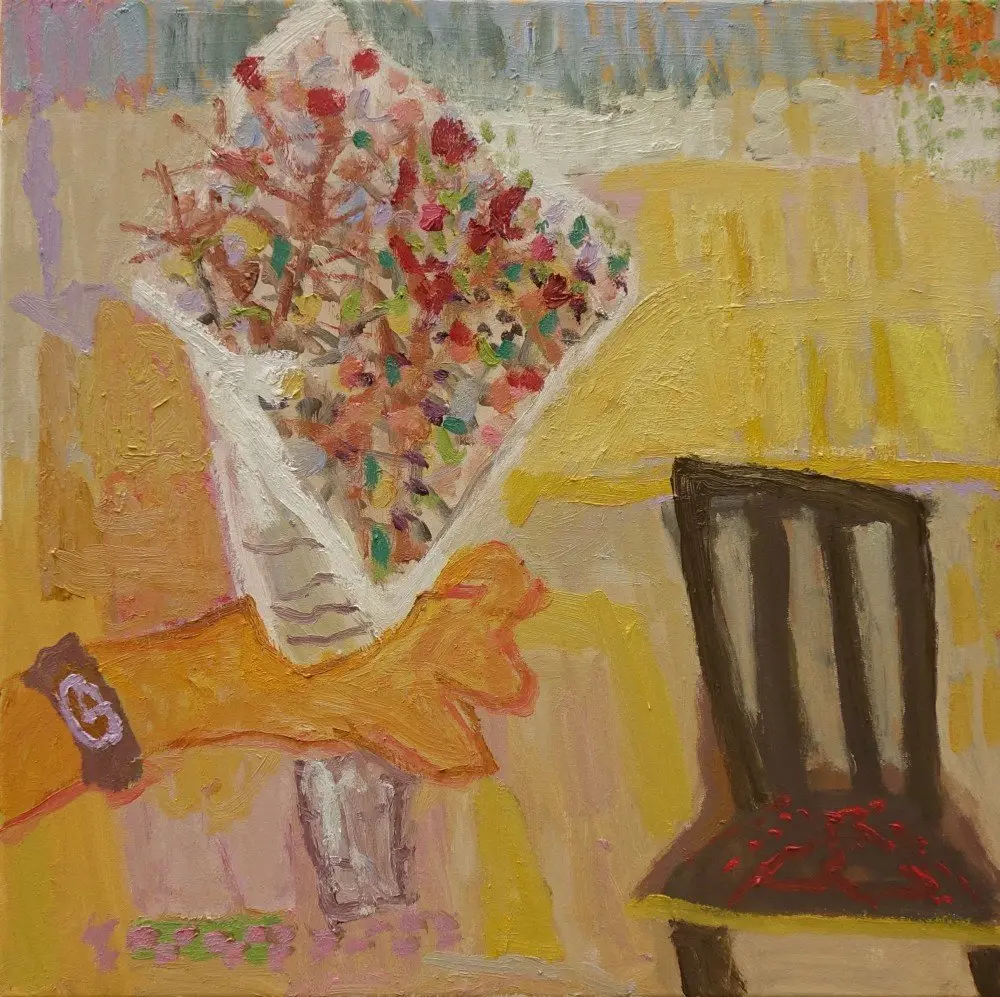 The loving hand oil on canvas by artist Sally Stokes