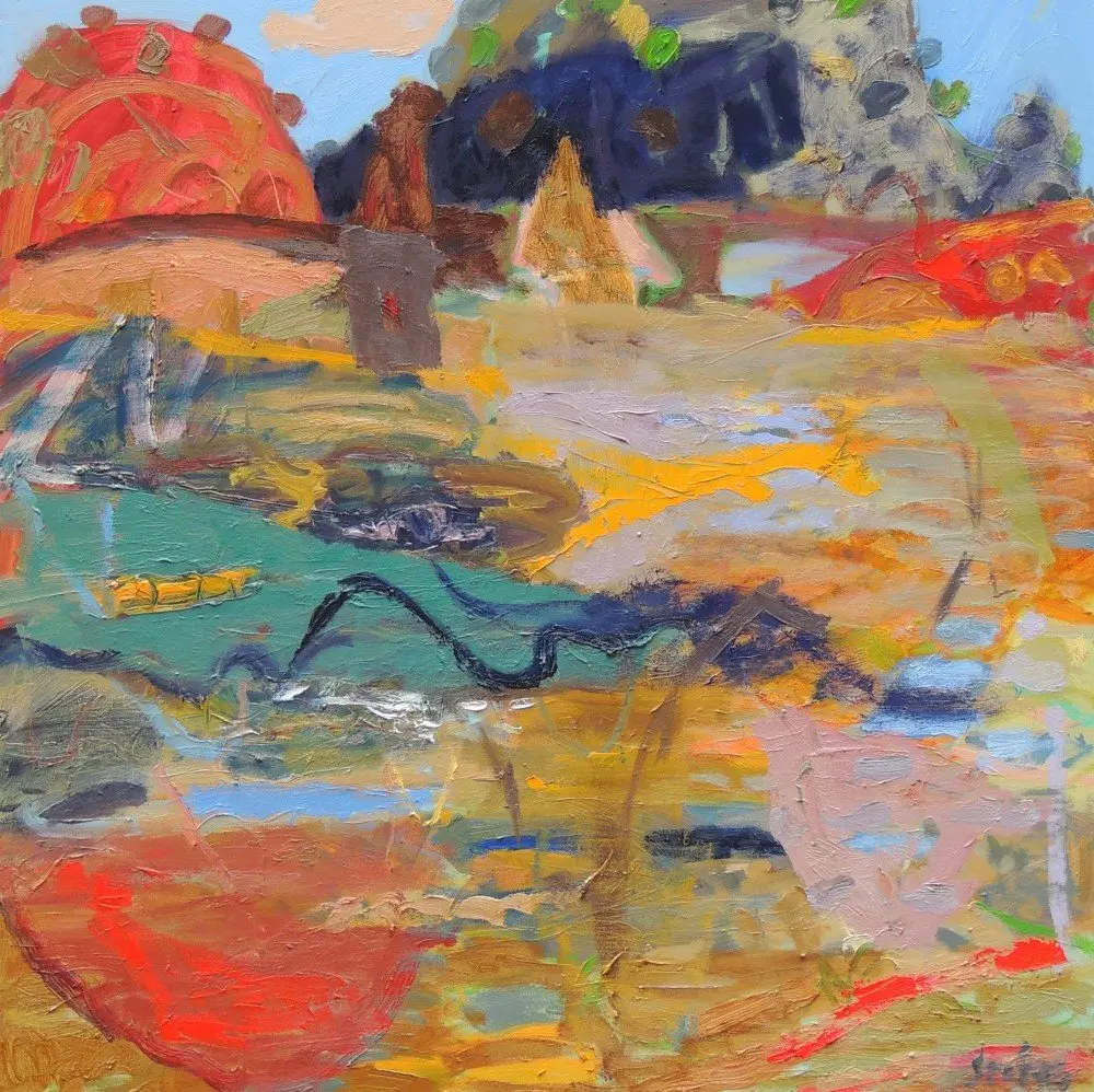 Brooklyn Waters oil on canvas by artist Sally Stokes