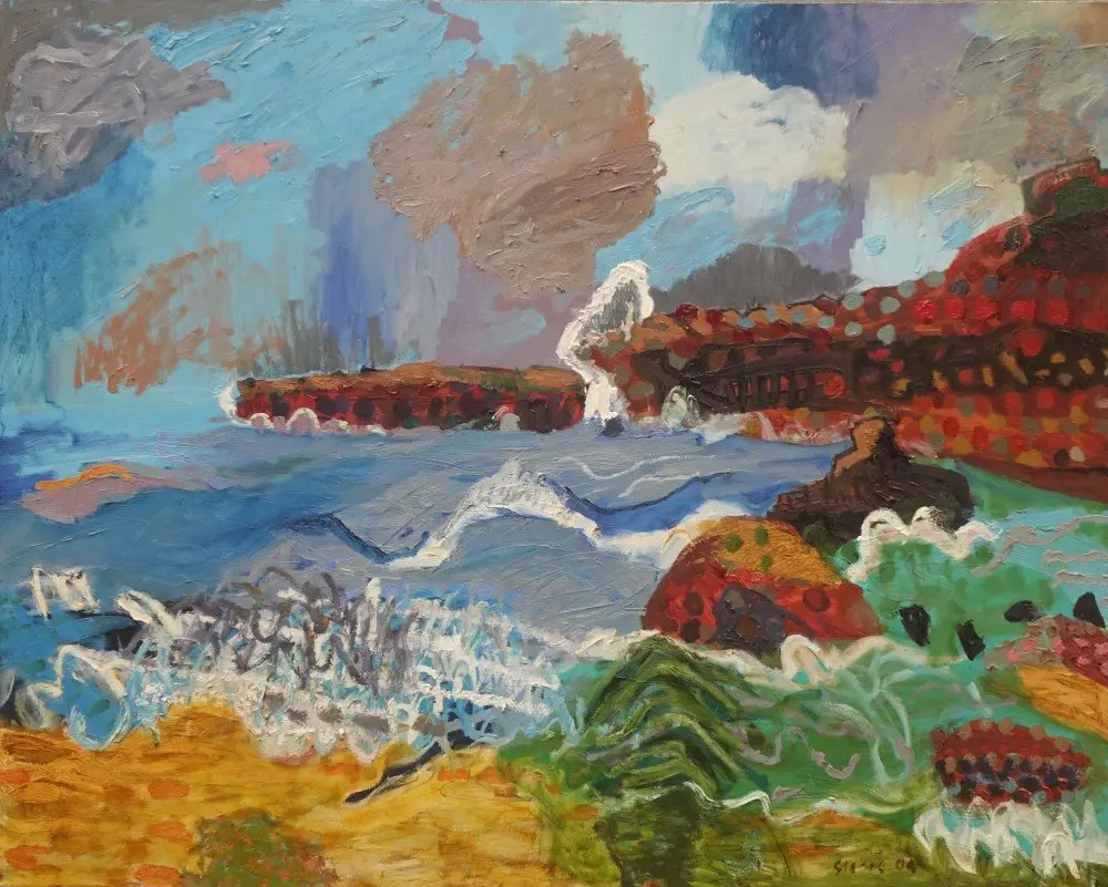 So dazzling oil on canvas by artist Sally Stokes