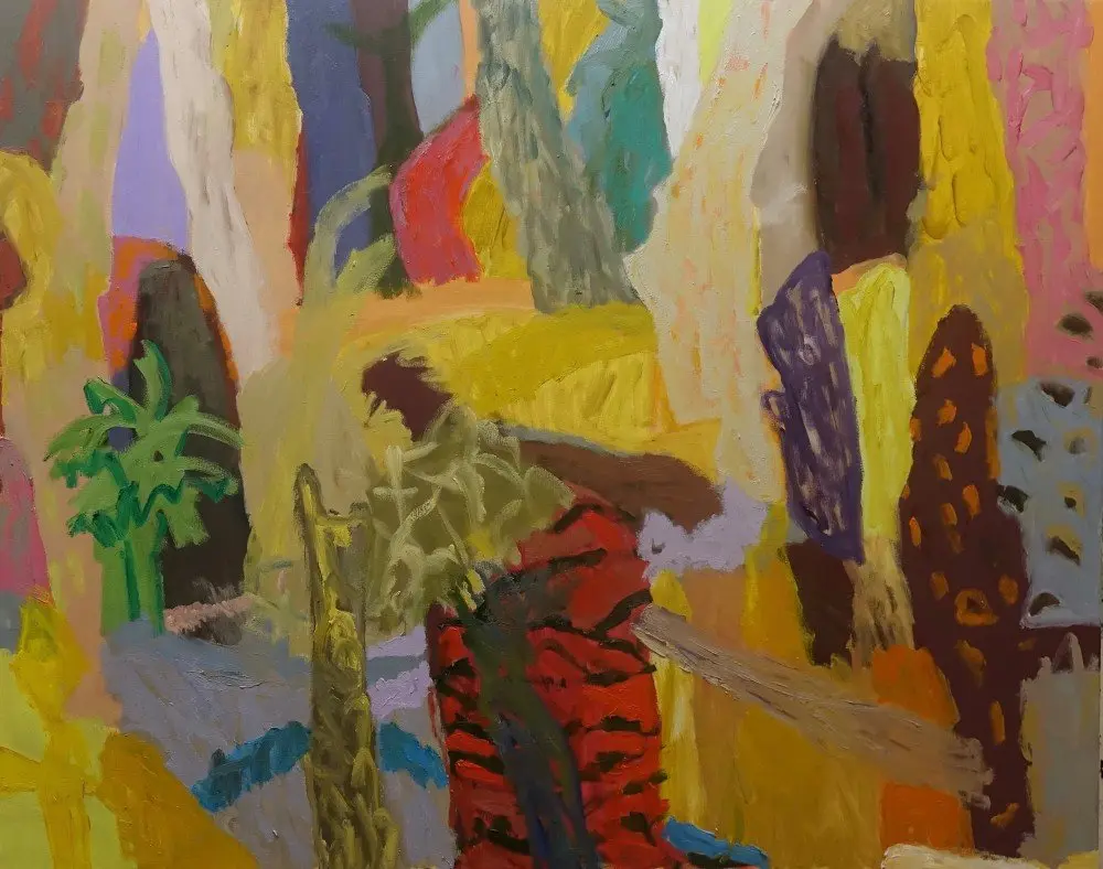 Words broken  oil on canvas by artist Sally Stokes