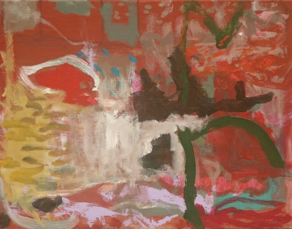 Dark music acrylic on linen by artist Sally Stokes
