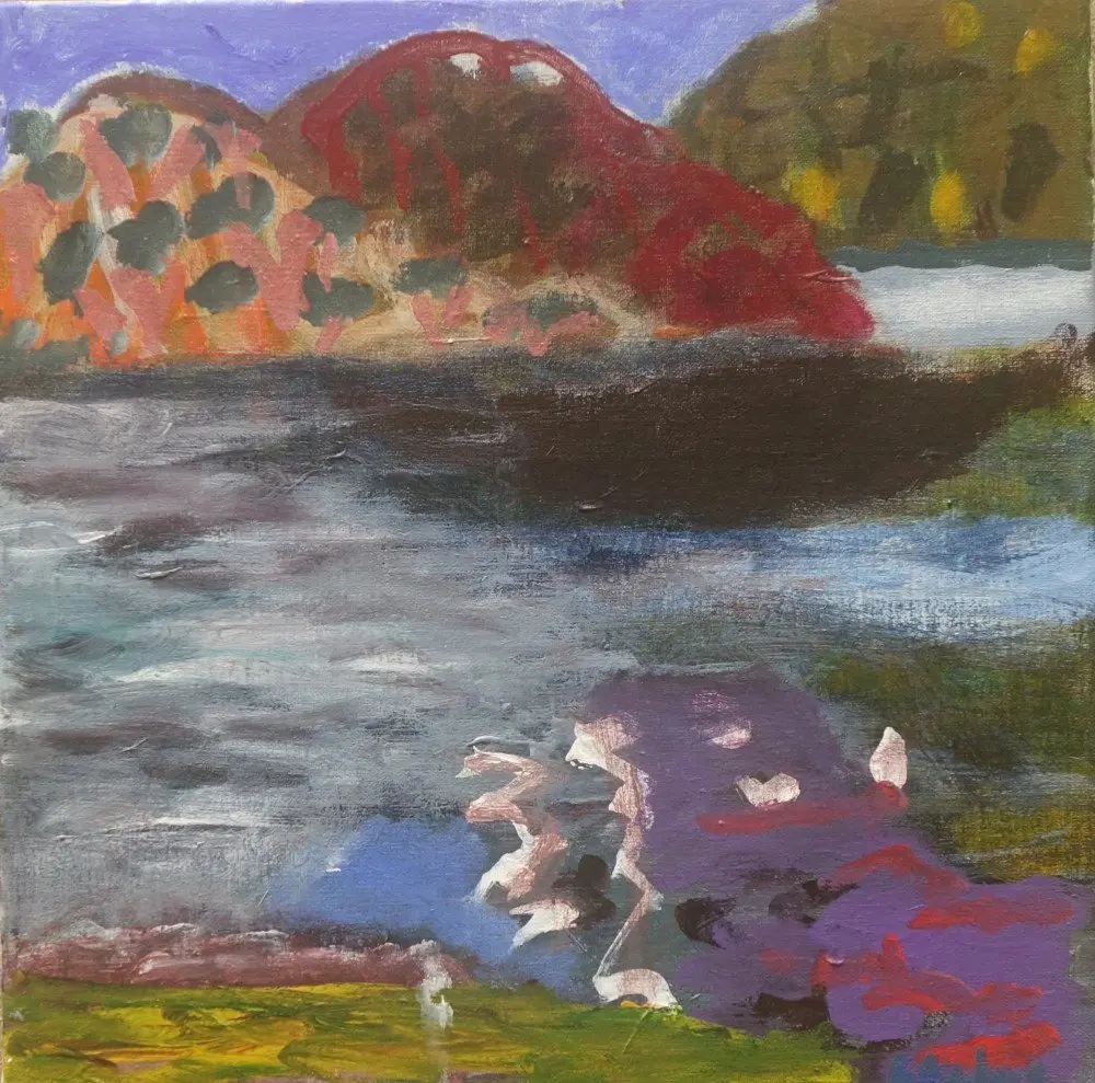 Evening shadow acrylic on canvas by artist Sally Stokes