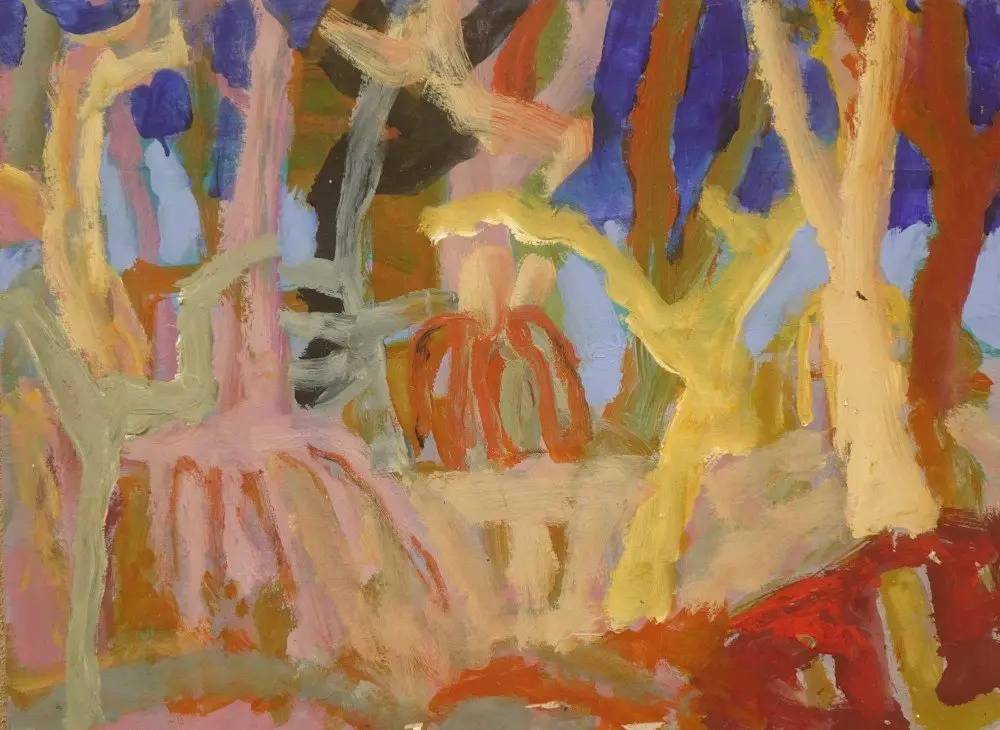 Beyond II acrylic on panel by artist Sally Stokes