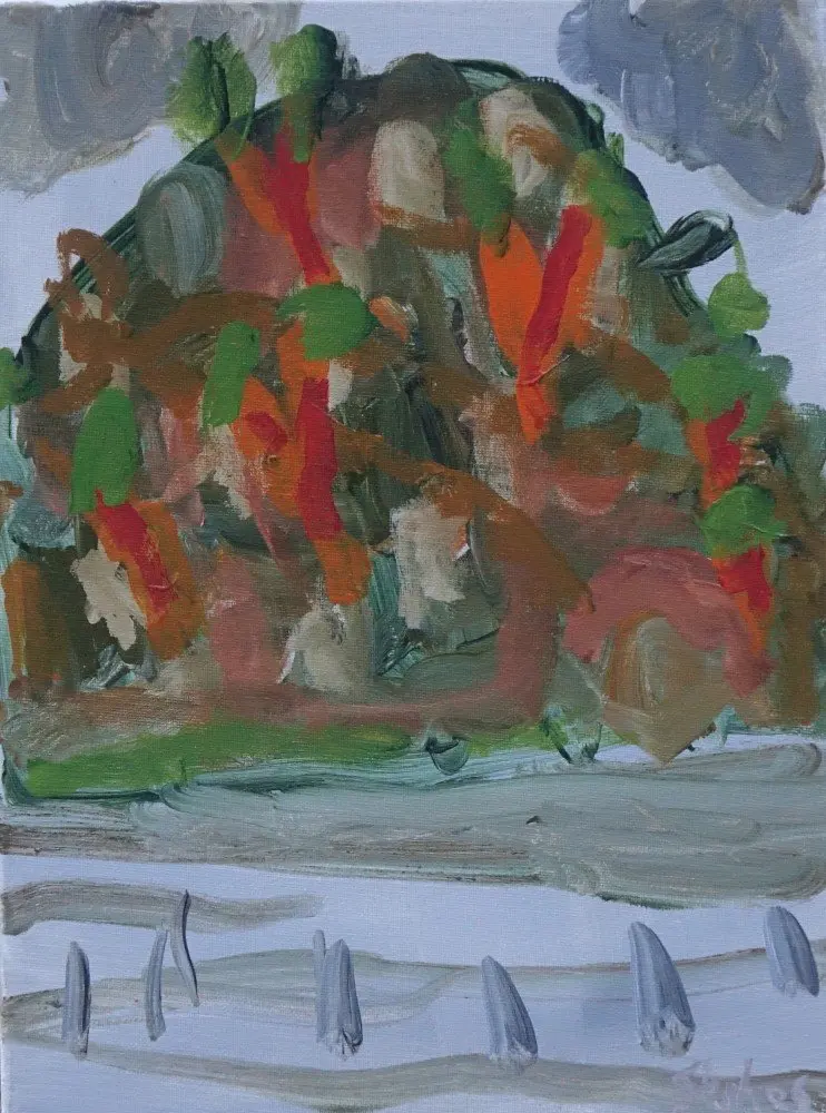 One or two things acrylic on canvas by artist Sally Stokes